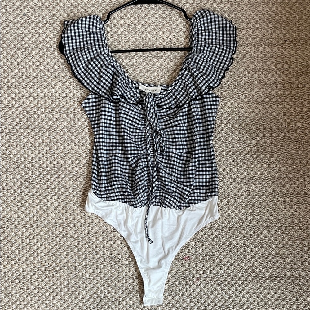 NWT Promesa Black & White Checkered Bodysuit